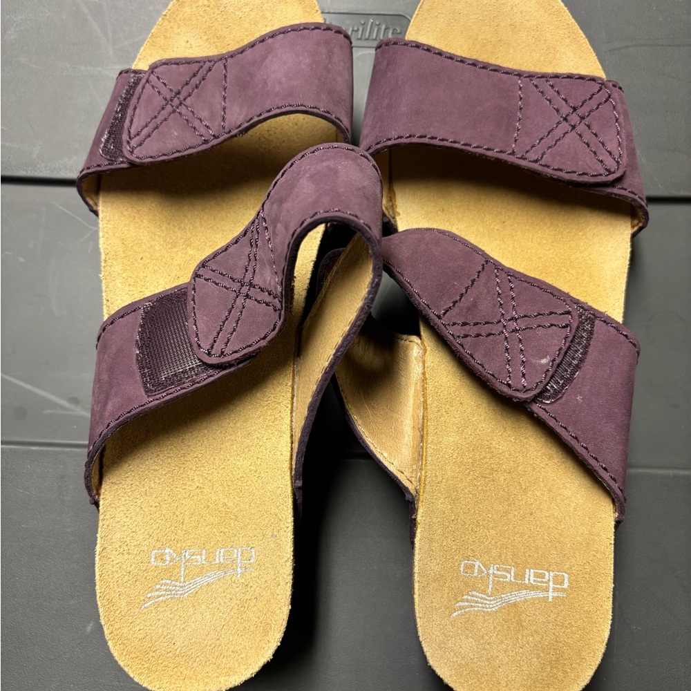 Dansko Purple Suede Sandals